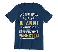 Vulfire Maglietta Uomo 18 Anni Mi Ci Sono Voluti 18 Anni Ma Adesso Sono Perfetto Idea Regalo Originale Compleanno Diciott'anni T-Shirt Stampa Divertente età Diciotto (Blu Navy, L)