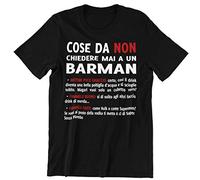 Vulfire Maglietta Uomo Cose da Non Chiedere a Un Barman (Nero, XXL)