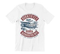Vulfire Maglietta Uomo Nato per Volare (Bianco, XL)