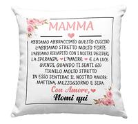 Vulfire Mamma Cuscino Regalo donna compleanno originale Idee Regali per lei per Natale festa della mamma, Ricetta per una Mamma speciale - con Imbottitura (Bianco 2, 40_x_40_cm)