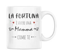 Vulfire Mamma Tazza Regalo per Donna Compleanno, Idea Originale per Lei al Natale, Fortuna una Mamma come Te