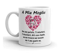 Vulfire Moglie Tazza Regalo Donna Compleanno Idea Originale Idee Regali per lei per Natale Matrimonio, A Mia Moglie (Bianco, Ceramica)
