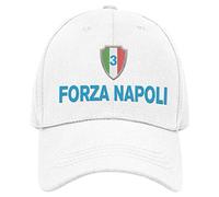 Vulfire Napoli Cappello Uomo Donna Regalo Tifoso Originale Idee Regali per Lui e per lei per Natale Taglia Unica Cappello Nero con Visiera Sportivo Calcio (Bianco)