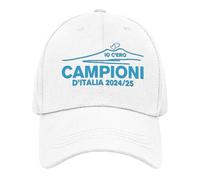 Vulfire Napoli Cappello Uomo Donna Regalo Tifoso Originale Idee Regali per Lui e per lei, per Natale Taglia Unica Cappello Nero con Visiera Sportivo Calcio (IT, Testo, Taglia Unica, Bianco)