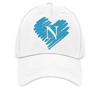 Vulfire Napoli Cappello Uomo Donna Regalo Tifoso Originale Idee Regali per Lui e per lei per Natale Taglia Unica, Cappello Nero con Visiera Sportivo Calcio (Bianco)