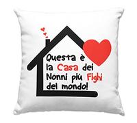 Vulfire Nonni Federa per cuscino Regalo uomo donna compleanno originale Idee Regali per Natale festa dei nonni, Nonni più fighi del mondo - senza Imbottitura (Bianco, 40_x_40_cm)