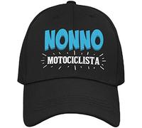 Vulfire Nonno Cappello Uomo Regalo Compleanno Originale Idee Regali per Lui per Natale Taglia Unica Cappello Nero con Visiera Nonno Motociclista (Nero)