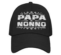 Vulfire Nonno Cappello Uomo Regalo Compleanno Originale Idee Regali per Lui per Natale Taglia Unica Cappello Nero con Visiera Festa dei Nonni (Nero)
