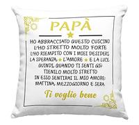Vulfire Papà Cuscino Regalo uomo compleanno originale Idee Regali per lui per Natale festa del papà, Ti voglio bene - con Imbottitura