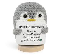 Vulfire Pinguino Fortunato Regalo Originale e Divertente per lui Idea Simpatica per lei Portafortuna Famiglia, Amici, Colleghi Compleanno Natale Uomo Donna Peluche Motivazionale (Pinguino Fortunato)