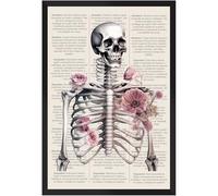 Vulfire Poster Anatomia dello Scheletro con Cornice Decorazione Murale Educativa Stampa Alta Qualità Regalo Studenti e Professionisti della Medicina. (Scheletro - Cornice nera A4)