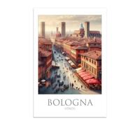 Vulfire Poster Città Bologna senza Cornice Decorazione moderna soggiorno Stampa Alta Qualità Regalo Amanti viaggi Stampa artistica con raffigurazione della città. (Bologna - A3)