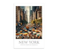 Vulfire Poster Città New York senza Cornice Decorazione moderna soggiorno Stampa Alta Qualità Regalo Amanti viaggi Stampa artistica con raffigurazione della Grande Mela (New York - A3)