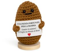 Vulfire Regalo Mamma Patata Fortunata Originale Divertente per la festa della mamma Idea Simpatica Portafortuna Madre Compleanno Natale Donna Peluche Motivazionale (Patata Portafortuna Mamma)