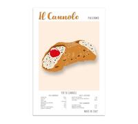 Vulfire Stampa da Parete Il Cannolo, Ricetta Dolce Tipico Siciliano, Idea Regalo Speciale, Arredamento Casa Salotto Ufficio Cucina, Poster in carta glossy premium (21x29.7)