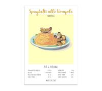 Vulfire Stampa da Parete Spaghetti alle Vongole, Ricetta Pasta Italiana, Idea Regalo Speciale, Arredamento Casa Salotto Ufficio Cucina, Poster in carta glossy premium (29.7x42)
