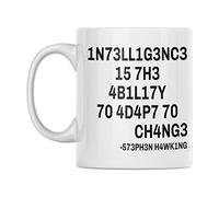 Vulfire Tazza in Ceramica Intelligence Is The Ability To Adapt To Change, Tazze Scienza Matematica, Gadget Science, Albert Einstein Mug, Idea Divertente Regalo Laurea (Bianco, Ceramica)