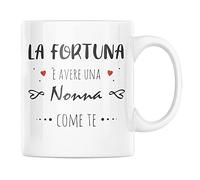 Vulfire Tazza Regalo Donna Compleanno Idea Originale per Nonna Regalo Natale Festa dei Nonni, Fortuna una Nonna Come Te (Ceramica)