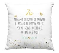 Vulfire Zio Cuscino Personalizzato Con Frase Dedica Regalo uomo e donna compleanno originale Idee Regali per lui per lei - con Imbottitura (40_x_40_cm, Zio (noi))