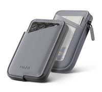 VULKIT Porta Carte Credito RFID Blocking Portafoglio in Pelle con Cerniera Portafoglio Sottile Minimalista per Carte, Può Contenere Fino a 10 Carte e Banconote Piegate