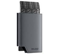 VULKIT Porta Carte di Credito Porta Carte Pop-up in Pelle con Blocco RFID per Uomo Donna con Scomparto per Banconote e Chiusura Magnetica