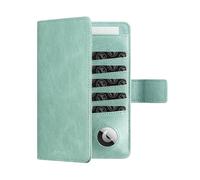 VULKIT Porta Passaporto da Viaggio con Supporto Airtag Portadocumenti da Viaggio Blocco RFID Portafoglio da Viaggio per Uomo o Donna Custodia Passaporto Pelle, Verde Menta