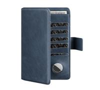 VULKIT Porta Passaporto da Viaggio con Supporto Airtag Portadocumenti da Viaggio Blocco RFID Portafoglio da Viaggio per Uomo o Donna Custodia Passaporto Pelle, Blu Navy