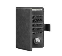 VULKIT Porta Passaporto da Viaggio con Supporto Airtag Portadocumenti da Viaggio Blocco RFID Portafoglio da Viaggio per Uomo o Donna Custodia Passaporto Pelle, Grigio Scuro