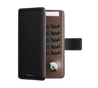 VULKIT Porta Passaporto da Viaggio con Supporto Airtag Portadocumenti da Viaggio Blocco RFID Portafoglio da Viaggio per Uomo o Donna Custodia Passaporto Pelle, Nero Marrone
