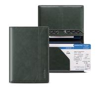 VULKIT Porta passaporto da viaggio, custodia per passaporto con blocco RFID, portafoglio sottile da viaggio per uomini e donne, Colore: verde pino.