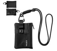 VULKIT Portafogli piccolo Minimalistico con Finestra Identificativa, Porta carte di credito con Blocco RFID Portafoglio impermeabile con cerniera per carte d'identità, Nero,Minimalista