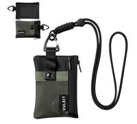 VULKIT Portafogli piccolo Minimalistico con Finestra Identificativa, Porta carte di credito con Blocco RFID Portafoglio impermeabile con cerniera per carte d'identità, Verde-militare-nero