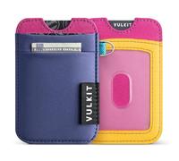 VULKIT Portafoglio minimalista sottile con blocco RFID, tasca elastica, custodia minimalista per 5+ carte, portachiavi e slot per documenti d'identità, per uomini e donne, Marina Militare, NO
