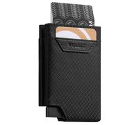 VULKIT Portafoglio Uomo Piccolo Porta Carte di Credito Uomo Porta Tessere Schermato RFID Bifold Porta Soldi, Nero