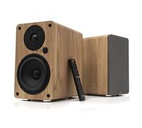 VULKKANO A5 ARC Cassa Amplificata con Woofer da 5,25", Bluetooth 5.0, HDMI ARC, Optica, RCA, USB, con Uscita Subwoofer, Casse Monitor HiFi con Design Elegante, Colore Marrone