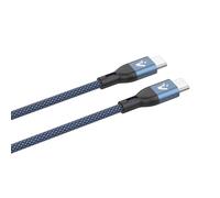 VulTech Cavo Smartphone CS-NCC12BL in Nylon Type-C to Type-C blu 1,2m 3.0A 60W - PD 5A QC 3.0 - MacBook Pro/Air, iPhone 15 / Pro/Pro Max, Samsung S22 Ultra, iPad Pro/Air Mini