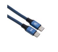 VulTech Cavo Smartphone CS-NCC20BL in Nylon Type-C to Type-C blu 2m 5.0A 100W - PD 5A QC 3.0 - MacBook Pro/Air, iPhone 15 / Pro/Pro Max, Samsung S22 Ultra, iPad Pro/Air Mini