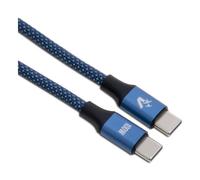 VulTech Cavo Smartphone CS-NCC20BL in Nylon Type-C to Type-C blu 2m 5.0A 100W - PD 5A QC 3.0 - MacBook Pro/Air, iPhone 15 / Pro/Pro Max, Samsung S22 Ultra, iPad Pro/Air Mini
