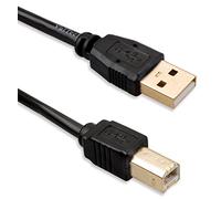 VulTech Cavo USB 2.0, USB-A maschio a USB-B maschio, con connettori placcati in oro, per stampanti, 1.8 m, Nero