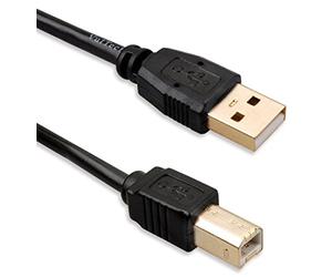 VulTech Cavo USB 2.0, USB-A maschio a USB-B maschio, con connettori placcati in oro, per stampanti, 1.8 m, Nero