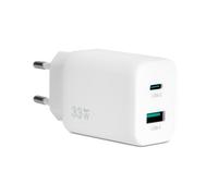 VulTech CC-233PDCUGWH Caricatore Universale Smartphone Tablet Notebook 33W GaN USB-A e Type-C USB-C PD3.0 QC3.0 PPS bianco - dimensioni compatte