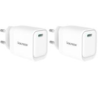 VulTech CC20-1C Caricatore Universale iPhone,Samsung,Xiaomi,Oppo,Google Pixel,Realme Smartphone Tablet 20W GaN USB-C/Type-C PD3.0 QC3.0 PPS bianco - compatto (Confezione da 2)