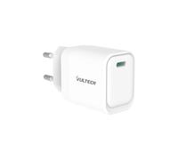 VulTech CC33-1C Caricatore Universale Smartphone Tablet 33W GaN USB-C/Type-C PD3.0 QC3.0 PPS bianco - dimensioni compatte