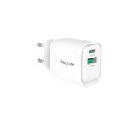 VulTech CC33-1C1A Caricatore Universale iPhone,Samsung,Xiaomi,Oppo,Google Pixel,Realme Tablet 33W GaN USB + Type-C/USB-C PD3.0 QC3.0 PPS bianco - dimensioni compatte