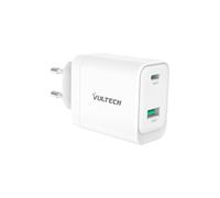 VulTech CC45-1C1A Caricatore Universale Smartphone Tablet 45W GaN USB + Type-C/USB-C PD3.0 QC3.0 PPS bianco - dimensioni compatte
