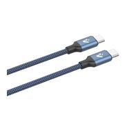 VulTech Cavo Smartphone CS-NCC20BL in Nylon Type-C to Type-C blu 2m 5.0A 100W - PD 5A QC 3.0 - MacBook Pro/Air, iPhone 15 / Pro/Pro Max, Samsung S22 Ultra, iPad Pro/Air Mini