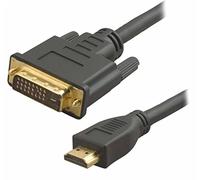 VulTech DHM02 Cavo Adattatore HDMI a DVI (maschio), HDTV Cavi Video Digitale, bidirezionale, 1080P/Full HD, placcato oro, 1.8 m, confezione da 1 per televisore, nero
