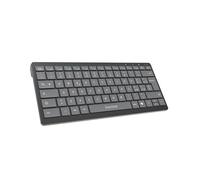 VulTech KEY-601WBT Tastiera Wireless/Bluetooth Ricaricabile 80h Tasti a Forbice Silenziosi Layout Italiano QWERTY Ultraslim, 12 Multimediali Protezione Liquidi PC/Mac/Linux Smartphone/Tablet/Console