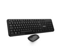 VulTech KM-811W Kit Tastiera e Mouse Wireless con Clic Silenziosi, Layout Italiano QWERTY Compatta, Tastierino Numerico, 12 Tasti Multimediali, Protezione Liquidi,PC/Mac/Linux - Nero