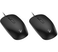 VulTech MOU-10 Mouse con filo USB Silenzioso, Switch DPI regolabile 1000-2000, 4 Pulsanti + Rotella Scroll, Ergonomico, Ultraleggero, Plug and Play per Windows, Mac OS X e Linux (Confezione da 2)